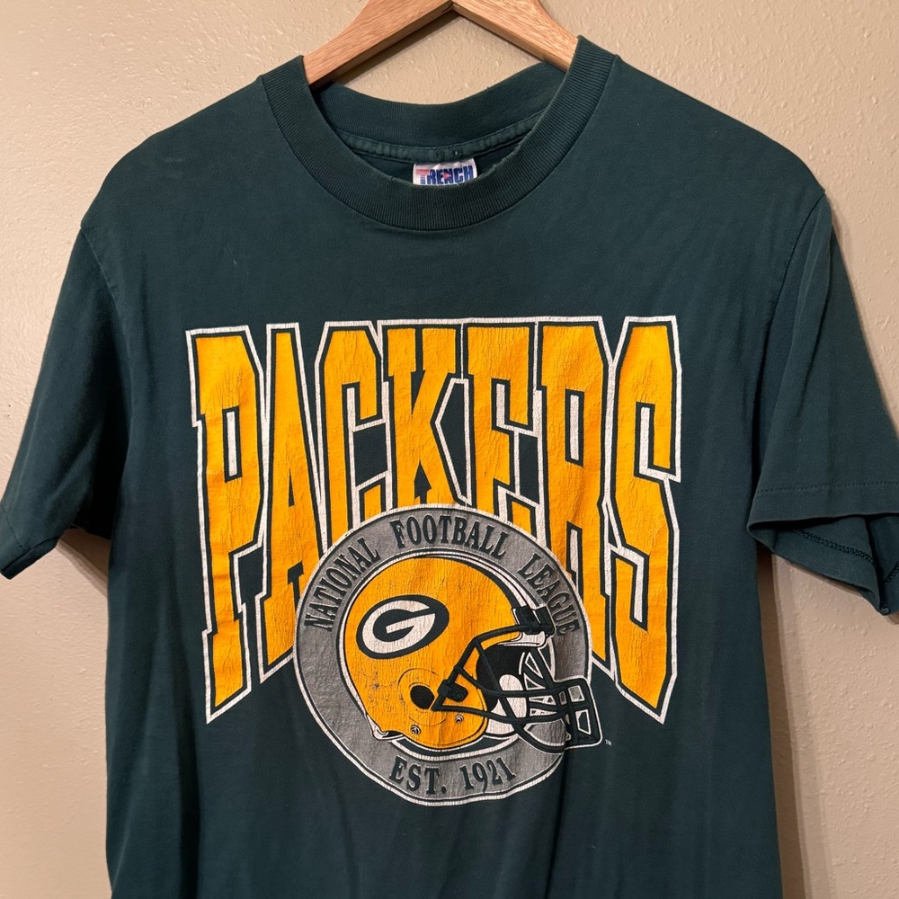 Vintage 90s single stitch Green Bay Packers green T-shirt NFL Medium